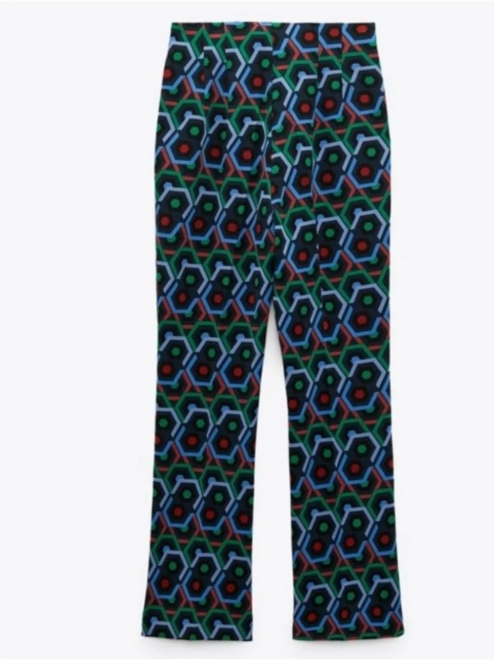 Zara geometric print flare pants Size S NWT - Picture 3 of 4